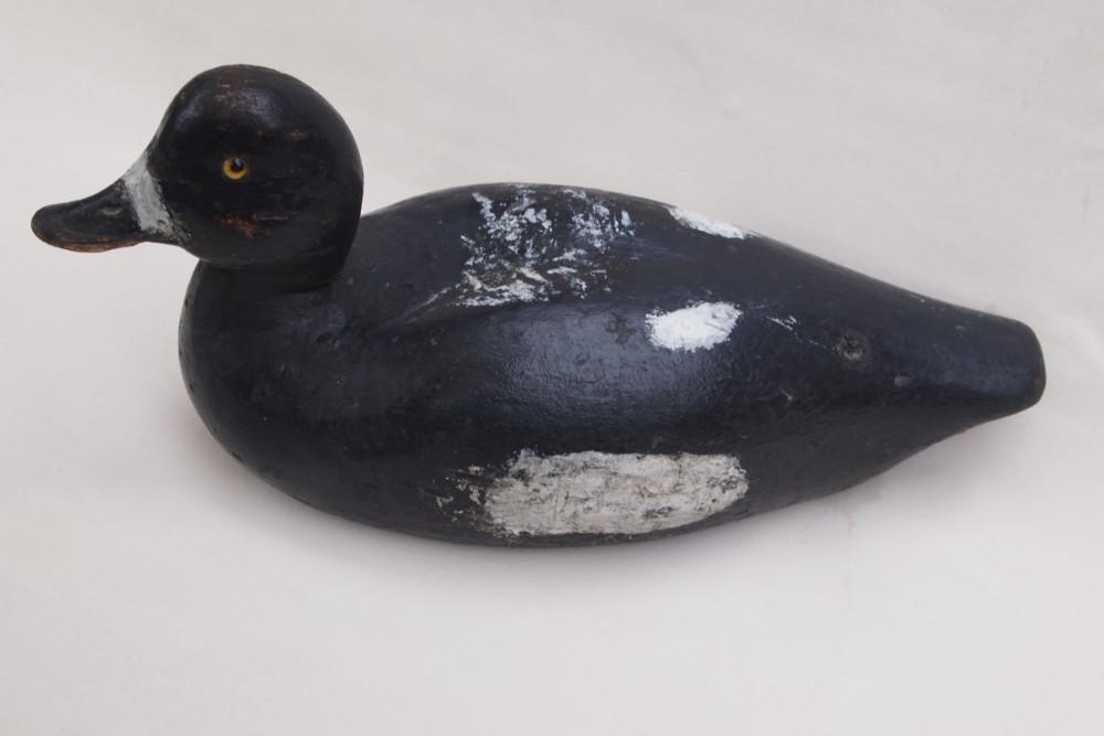 A Carved Duck Decoy - Drake Ring Neck Duck circa 1930