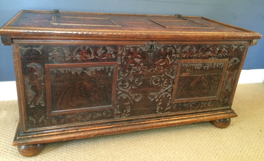 16th Century Venetian Cedarwood Cassone or Marriage Chest 