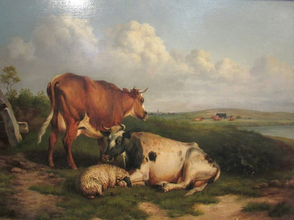 Circle Thomas Sidney Cooper 1803-1902 Cattle and Sheep on Canterbury Marshes