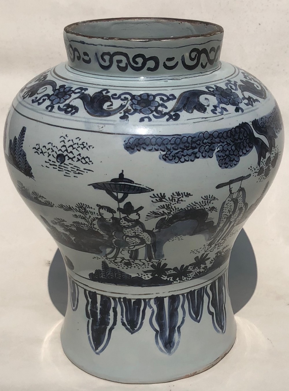 17th Century Dutch Delft Baluster Vase Circa 1680