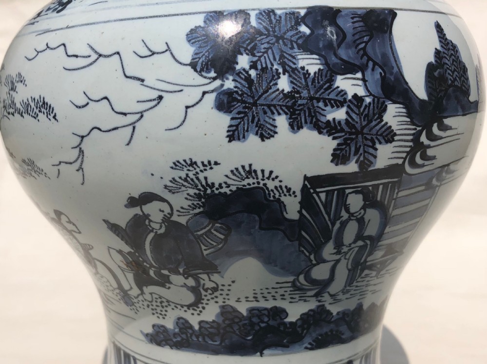 17th Century Dutch Delft Baluster Vase Circa 1680 View V