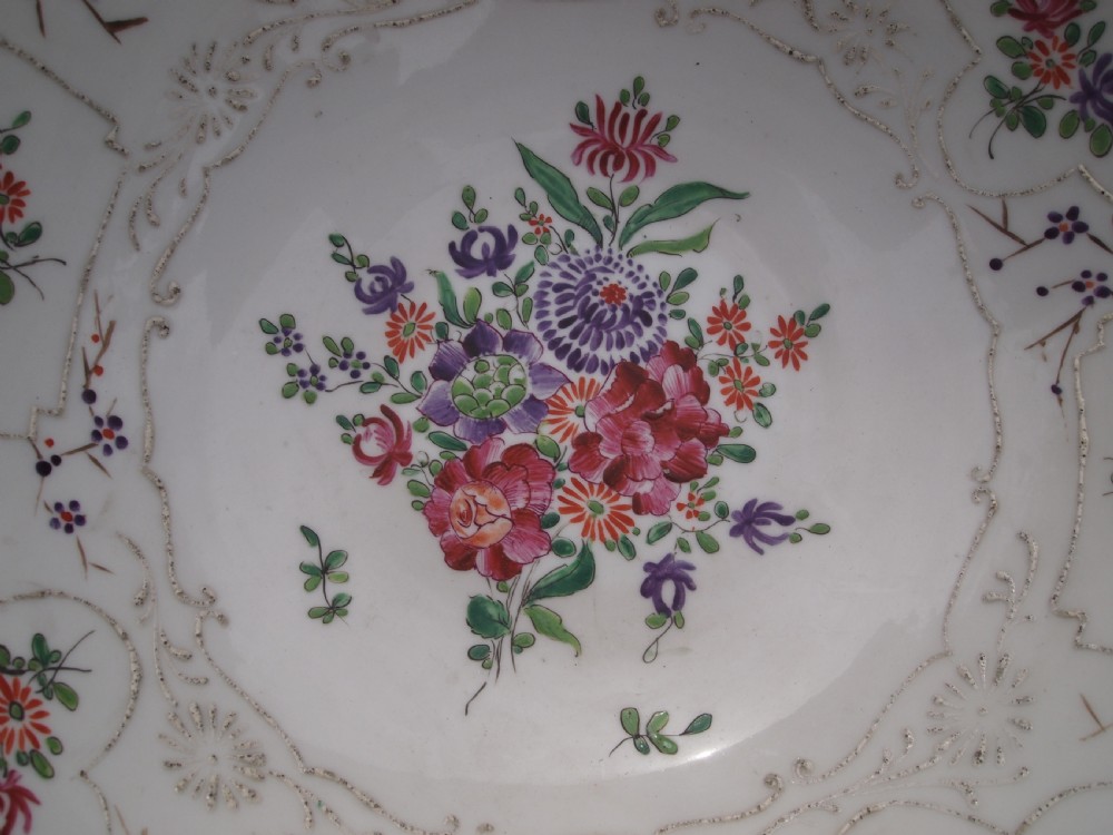 19th C Samson Famille Rose Punch Bowl View III