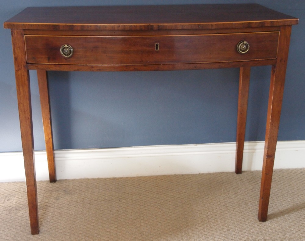 19th C Mahogany Bow Front Side Table