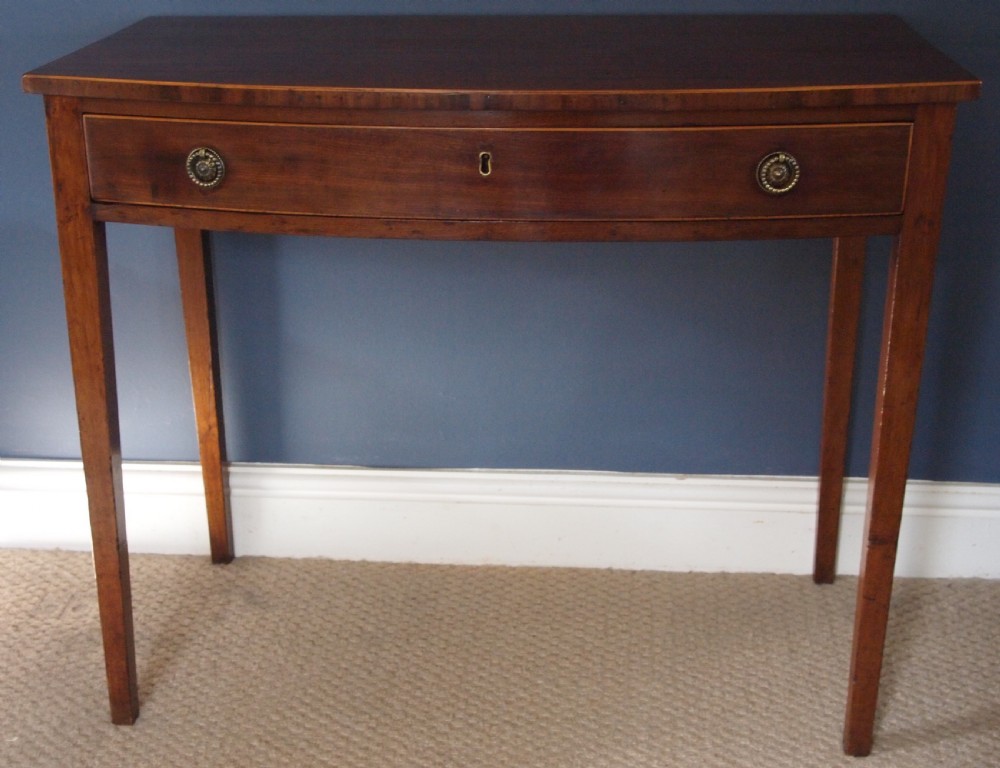 19th C Mahogany Bow Front Side Table View II