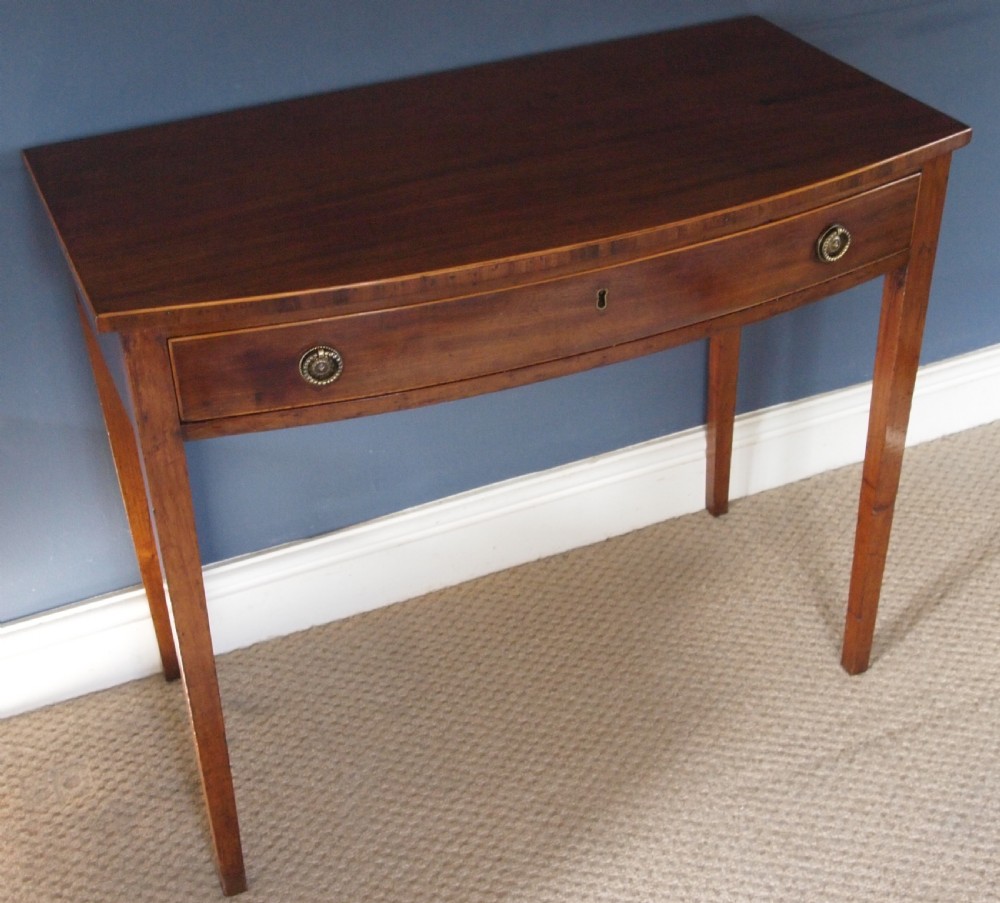 19th C Mahogany Bow Front Side Table View III