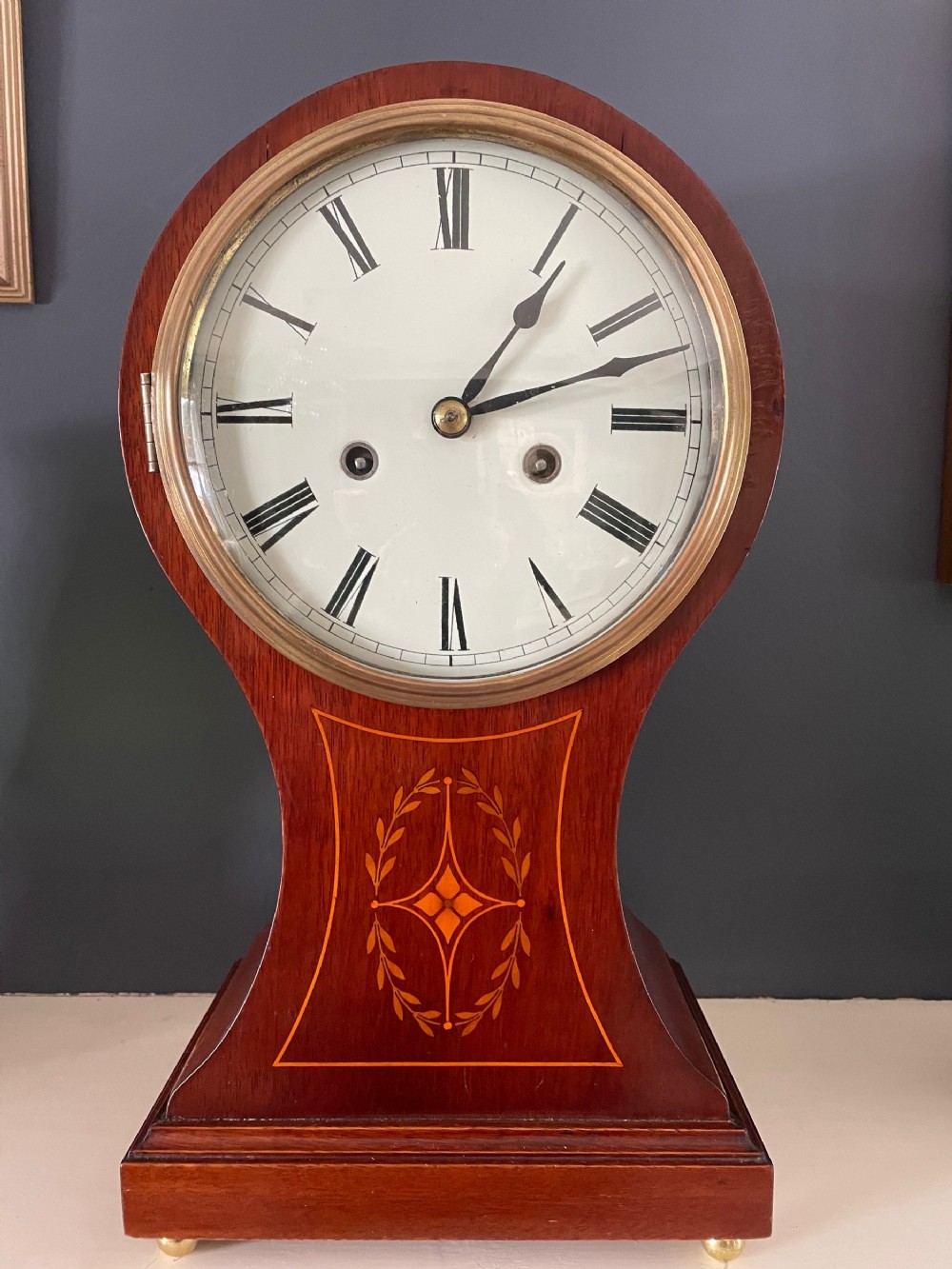 Late 19th C Mahogany Balloon Clock