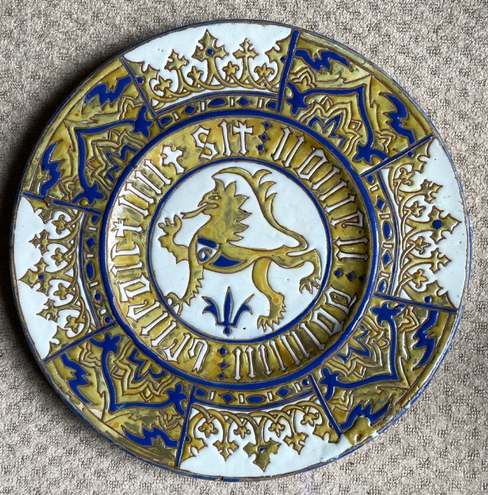 19th century faience armorial charger