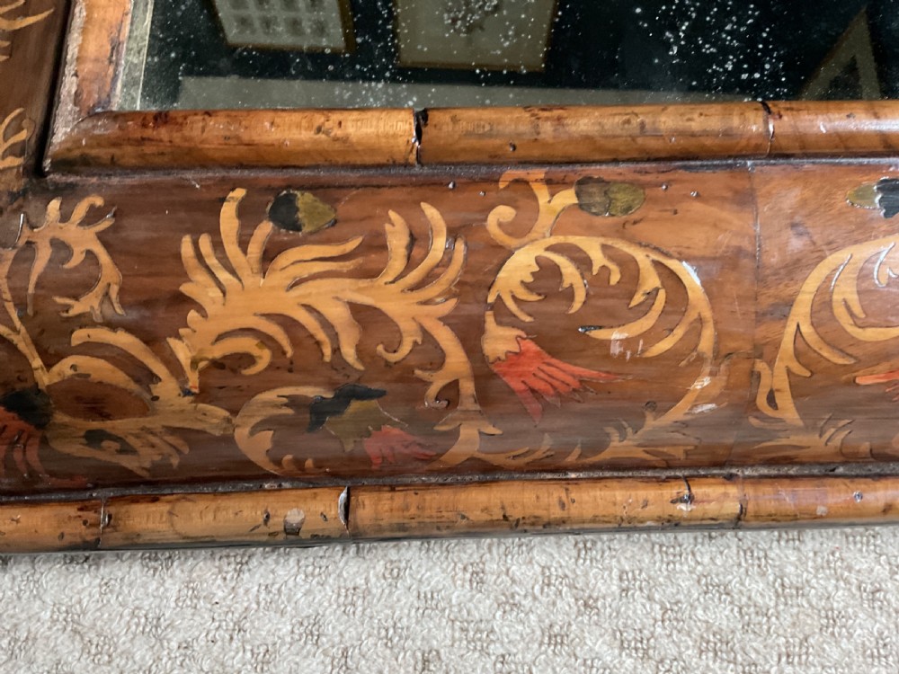 Late 17th century walnut and marquetry cushion mirror View III
