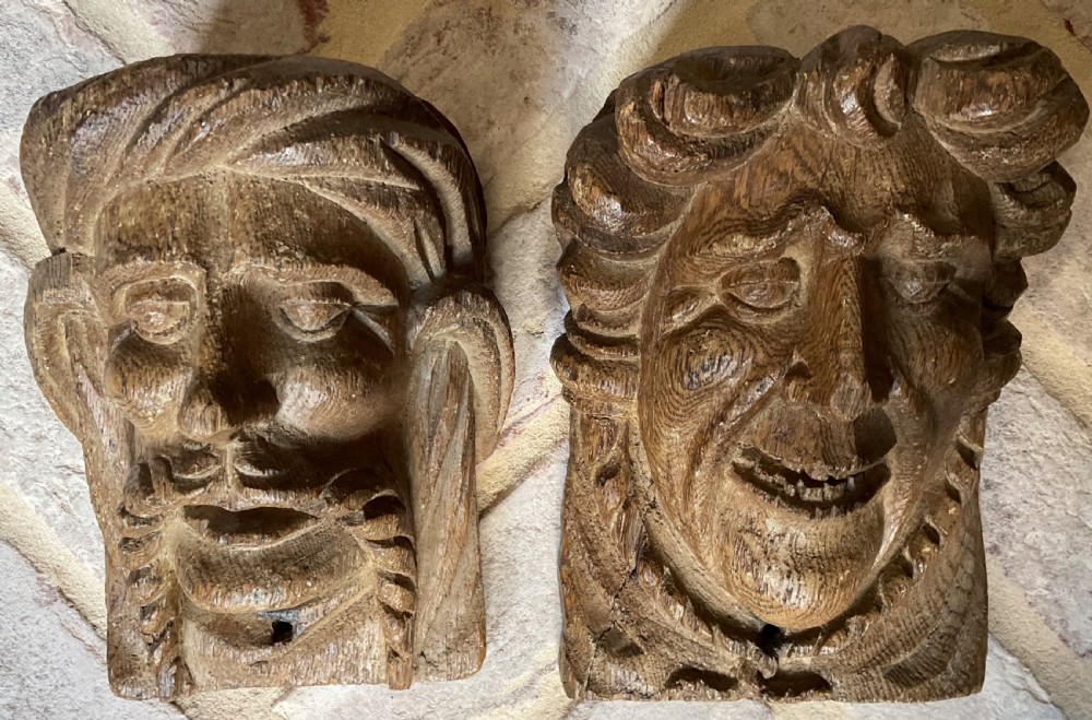Pair Oak Corbels circa 1650 possibly German