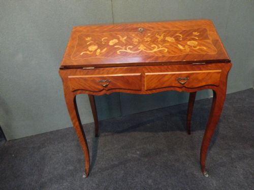 French Walnut Inlaid Writing Bureau