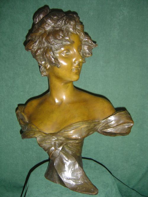19th Century French Bronze Female Bust.
