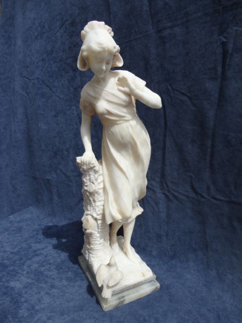 Italian Carved Alabaster Female Figure.
