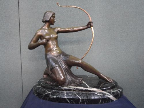 French Bronze Art Deco Archer