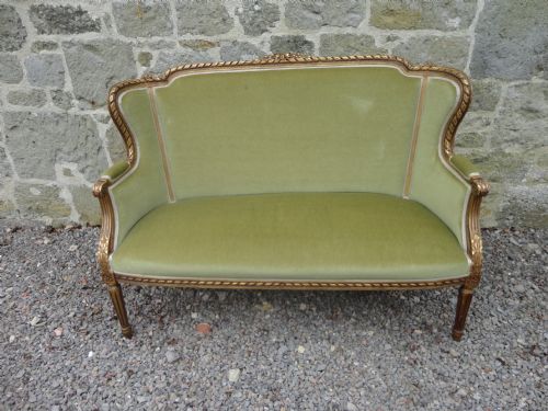 French Gilt Salon Sofa