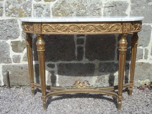 French Gilt Console Table.
