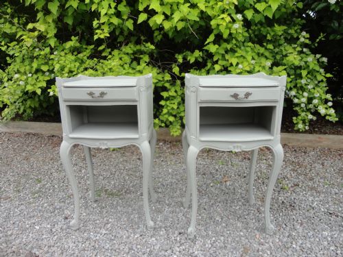 Pair of French Painted Bedside Cabinets