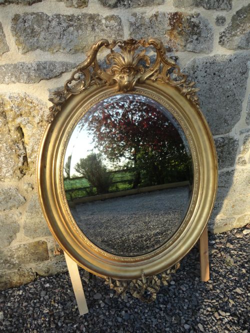 19th Century French Gilt Oval Mirror