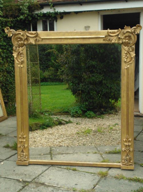 Large English Gilt Overmantle Mirror