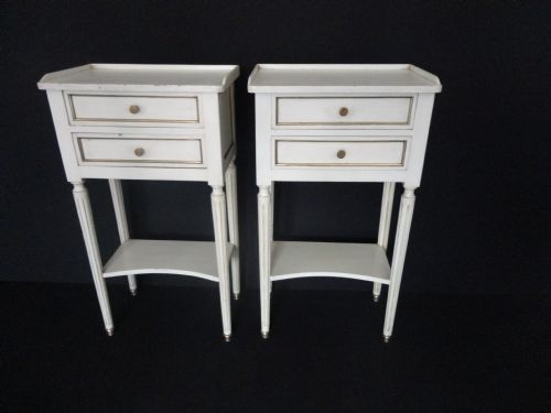 Pair of French Painted Bedside Cabinets.