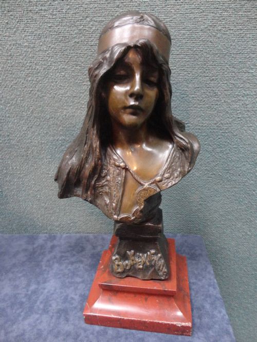 French Bronze Villanis Female Bust