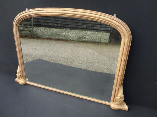 Late 19th Century English Gilt Overmantle Mirror