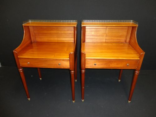 Pair of French Walnut Bedside Cabinets.