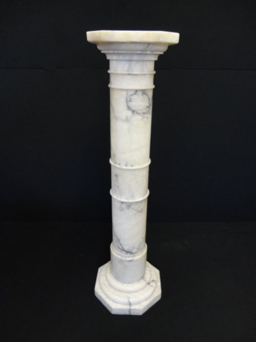 French Carved Alabaster Display Column.