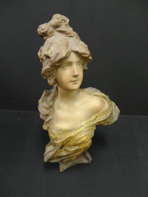 Art Nouveau French Terracotta Female Bust