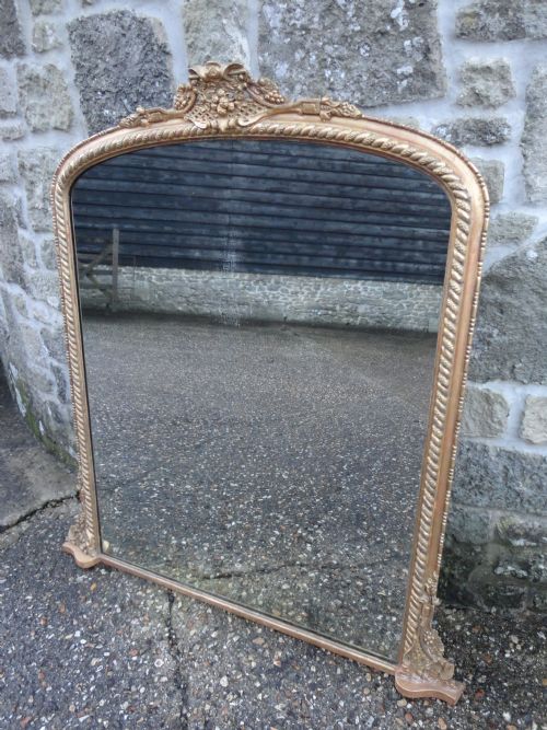 Late 19th Century English Gilt Overmantle Mirror
