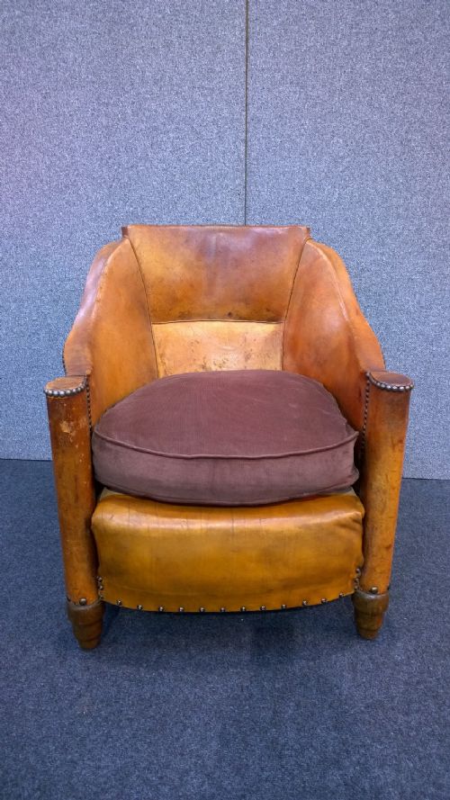 French Leather Club Armchair