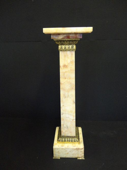 French Sienna and Cream Marble Column