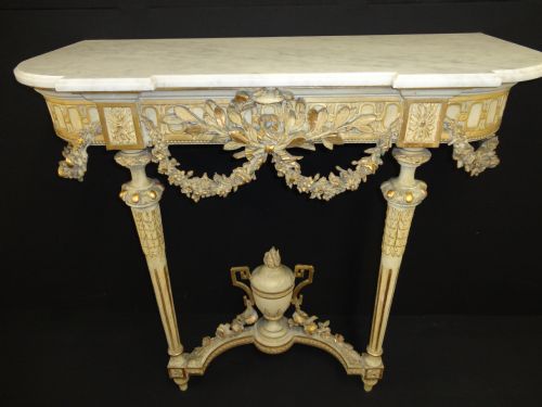 French Louis Xvi Style Gilt Console Table