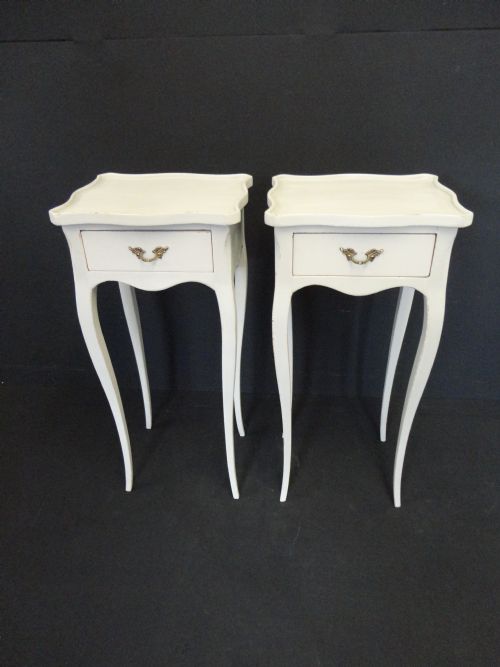 Pair of French Painted Bedside Cabinets.