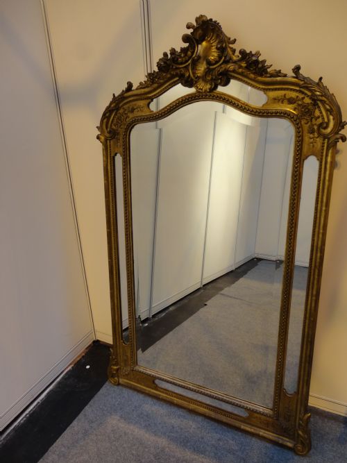 19th Century French Gilt Overmantle Mirror