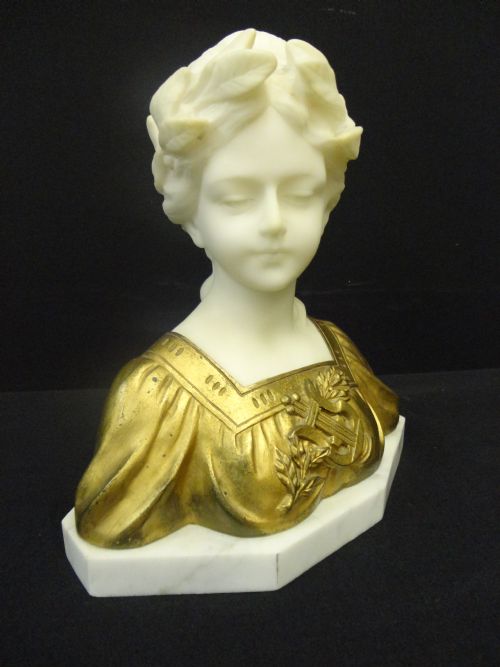 Beautiful French Alabaster and Bronze Sculpture.