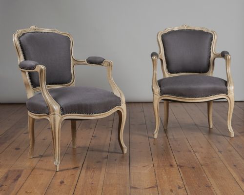 Pair of French Original Painted Armchairs