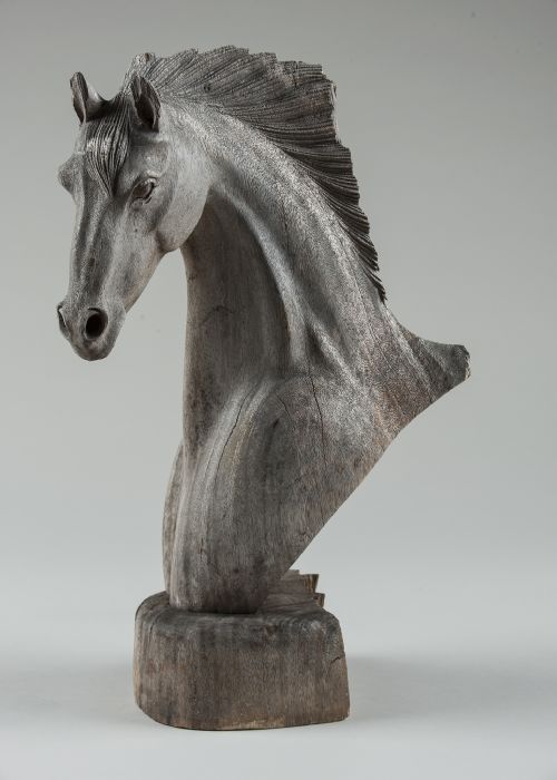 French Carved Wood Horses Head