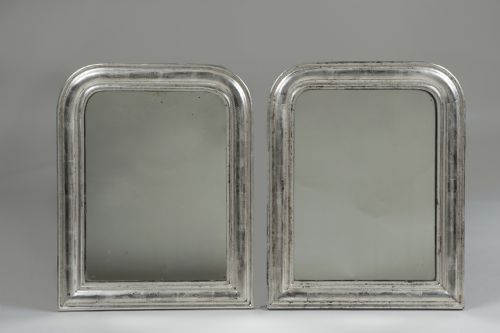 Pair of French Silvered Mirrors