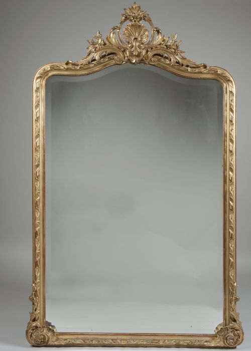 Late 19th Century French Gilt Overmantle Mirror