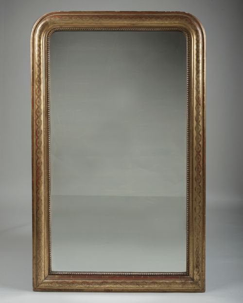 Late 19th Century French Etched Gilt Overmantle Mirror