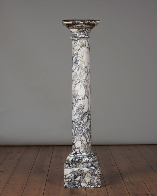Late 19th Century Stunning Italian Breccia Di Carrara Marble Column