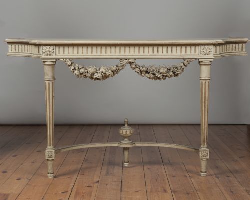 French Painted and Gilt Louis Xv1style Console Table