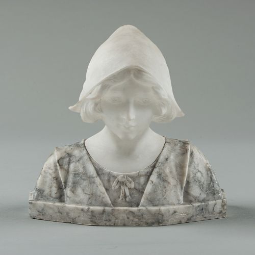 Italian Carved Alabaster  Female Sculpture, Marble