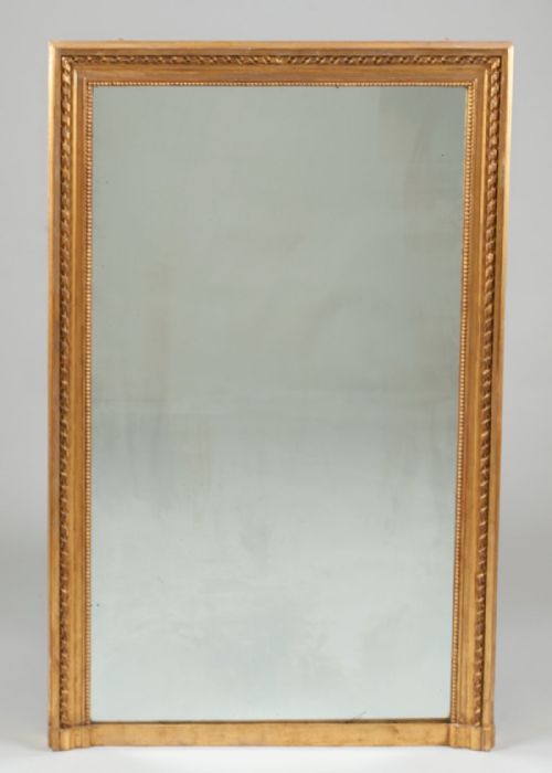 Large French Gilt Overmantle Mirror with Original Glass