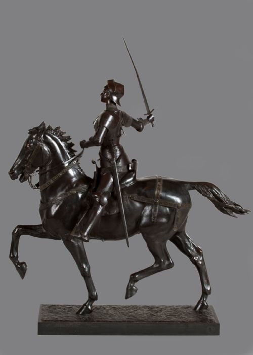 fig 1. Stunning French bronze sculpture of Jeanne D' Arc by Paul Dubois