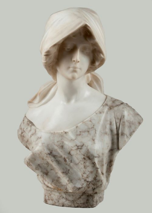 Large Impressive Italian Alabaster Sculpture of a Female by the Artist Pugi