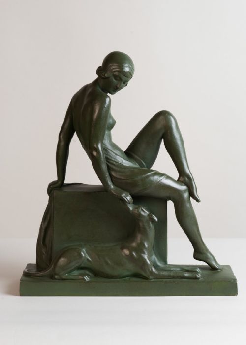 French Art Deco Terracotta Sculpture by Paul Philippe,' Companionship'
