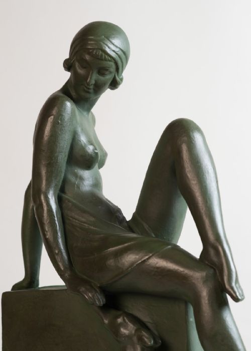 fig 1. French Art Deco Terracotta sculpture by Paul Philippe,' Companionship'
