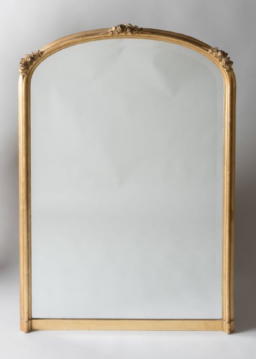 Lovely French Gilt Overmantle Mirror with Floral Decoration
