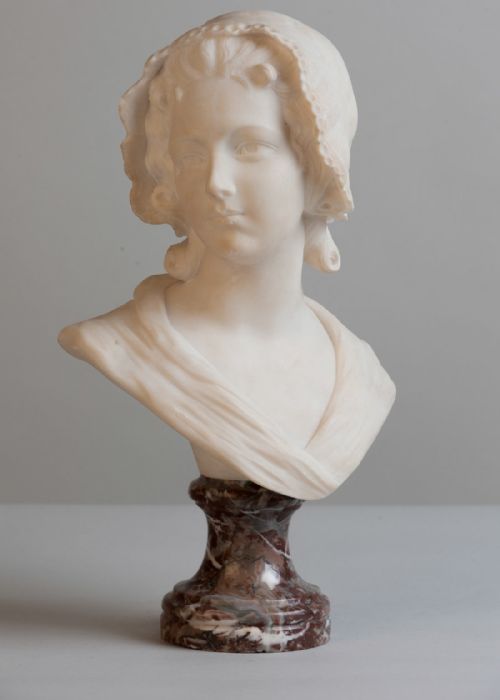fig 1. French carved alabaster sculpture of a female by G.V.Vaerenbergh